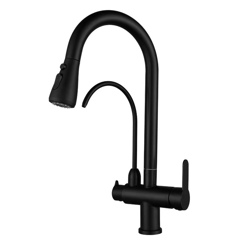 Grifos de agua caliente y fría de extracción de cocina 3 - en - 1 grifos de agua potable recta pura lavabo lavavajillas lavabos