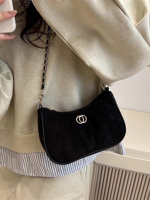 Xiaoxiang Lingfeng bolso de cadena para mujeres 2025, nuevo vello esmerilado bolso de hombro bajo la axila, bolso de alto valor.