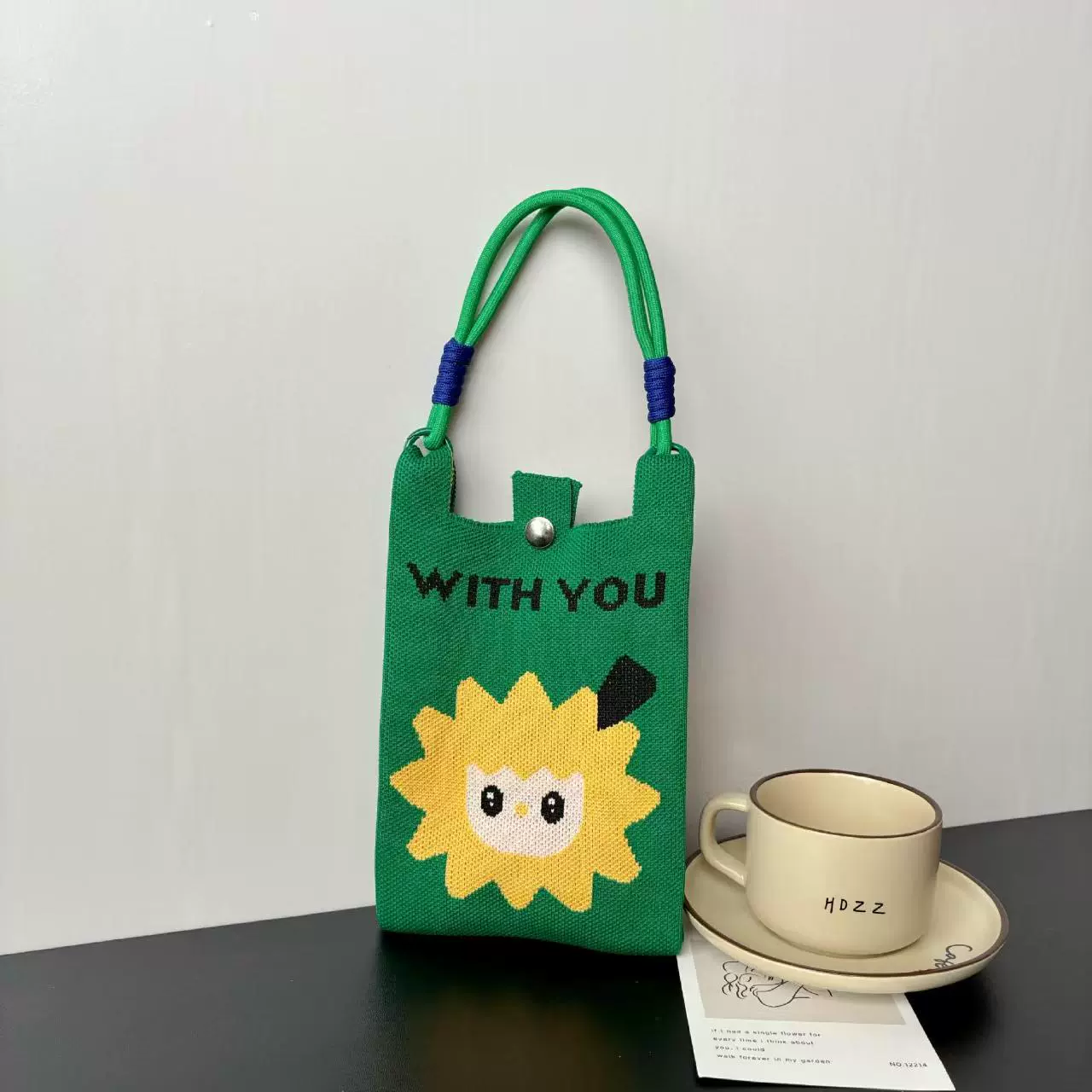 2025新款高级针织手机包多巴胺时尚百搭小众单肩斜挎包女儿童学生