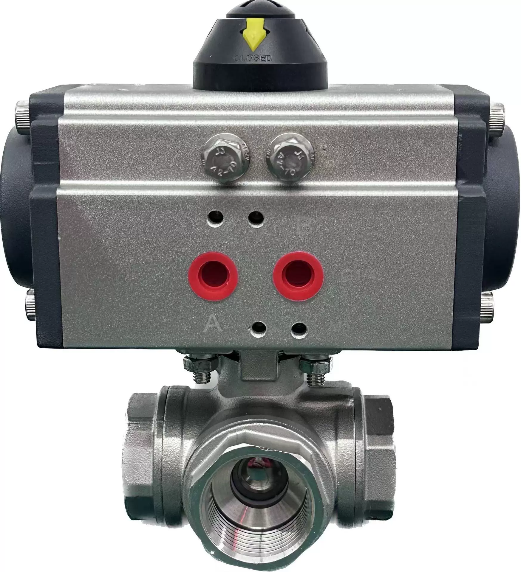 Пневматический трехходовой шаровой кран 304 из нержавеющей Стали Быстросъемный переключатель пневматический контроль реверсивный переключатель внутренняя резьба L-типа T