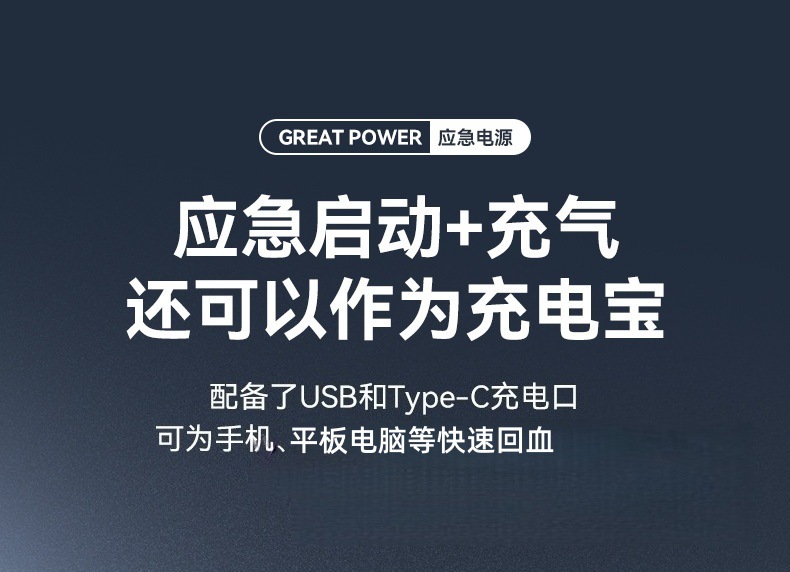 New Cross-Border Model of Vehicle-Mounted Emergency Power Supply All-In-One Device with Lithium Battery Jump Starter and Powerful Air Pump