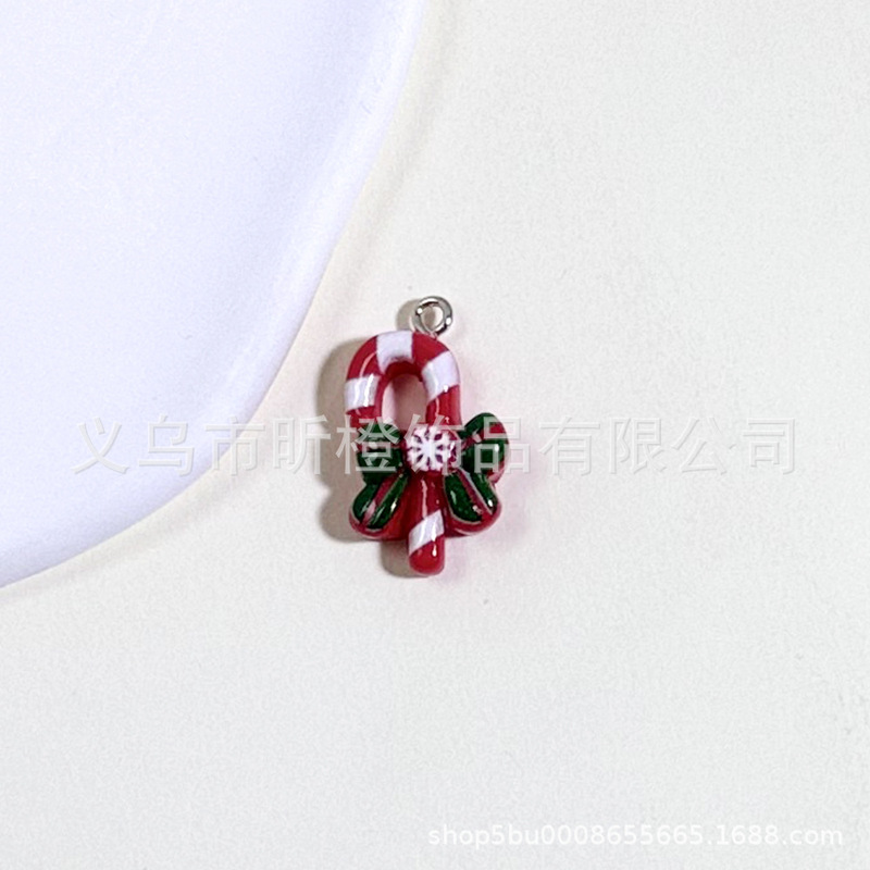 クロスボーダーフェスティバル サンタクロースの杖 鐘 レジンアクセサリー クリスマスDIY クリーム接着剤アクセサリー 携帯電話ケースデコレーション|undefined