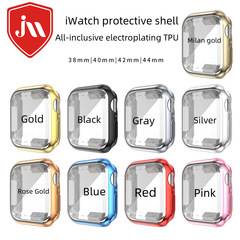 Applicable to iWatch 7 watch case TPU transparent electroplating soft case Apple iPhone 8/6th generation watch ultra-thin anti-fall protective shell