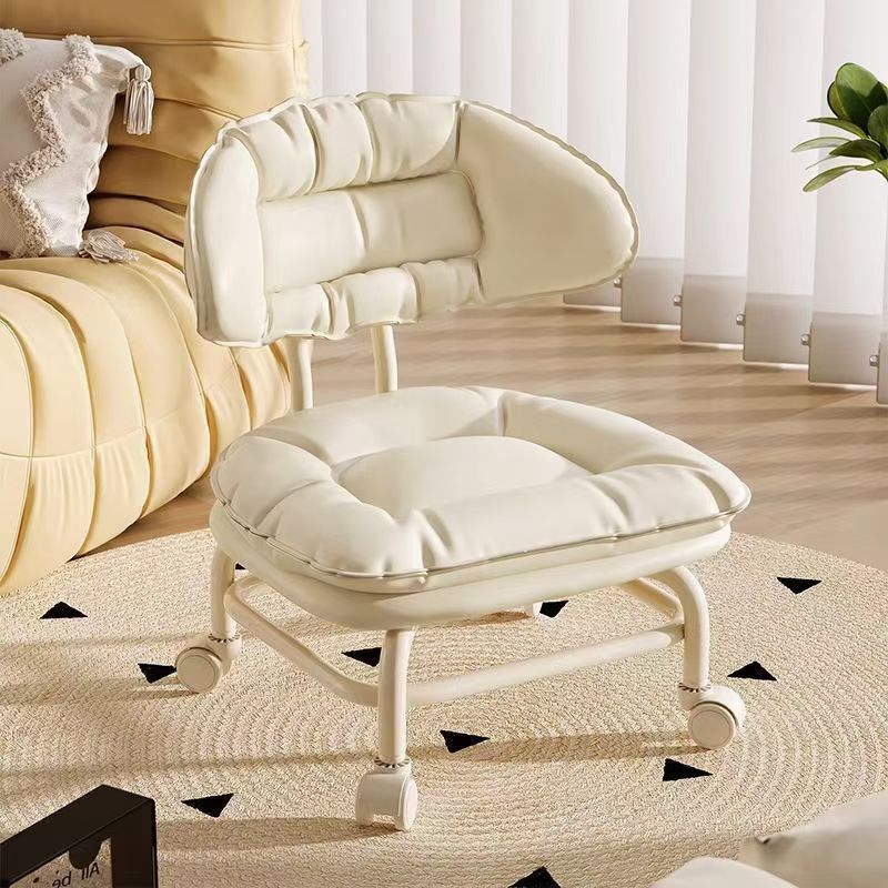 Swivel Caster Cloud Backrest Chair Lazy Sofa Sliding Stool Magic Tool for Home Use Children's Shoe Changing with Wheels