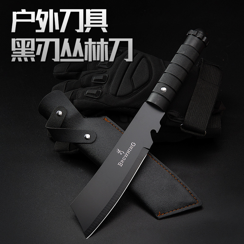 Cuchillo al aire libre multifuncional de alta dureza cuchillo al aire libre de campamento cuchillo recto de defensa personal cuchillo recto afilado para sobrevivir en el desierto