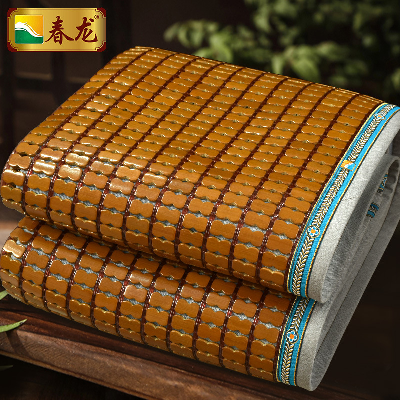 Spring Dragon Mahjong Mat Summer Gold and Jade Mantang Mahjong Mat 1.8 m Double Mattress Foldable Bamboo Mat Wholesale Price