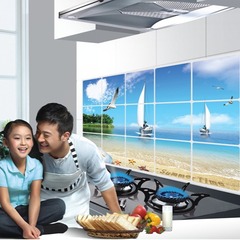 直銷批發防油貼廚房用具環保鋁箔材質瓷磚裝飾海灘AY3014