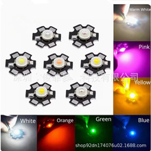 1W3W仿流明大功率白光暖光RGB光源红绿带铝基板led灯珠20MM梅花板