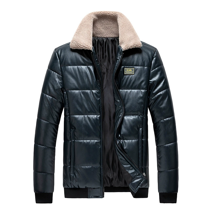 2023 Новое кожаное пальто, мужская хлопковая одежда, мужской меховой воротник, модное мужское зимнее пальто в Корейском стиле, утолщенная куртка