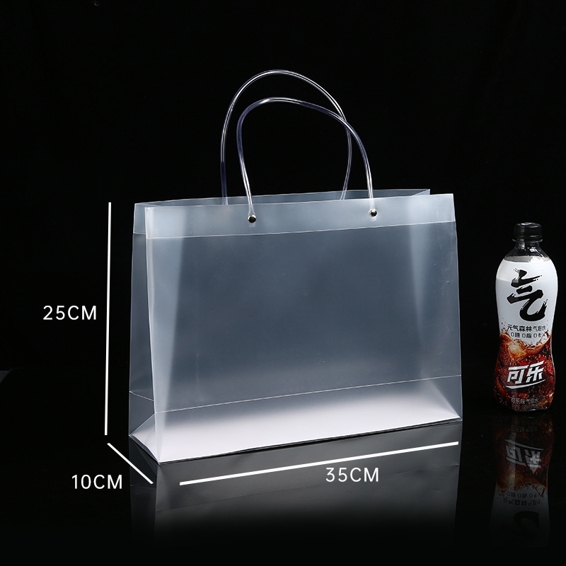 Spot pp bolso de mano transparente bolsa de regalo de plástico de pvc esmerilado bolsa de regalo de mano de boda logotipo personalizado a granel image 28