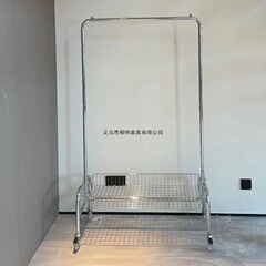 落地挂衣架移动多功能收纳架子服装店展示架网红卧室带篮置物架
