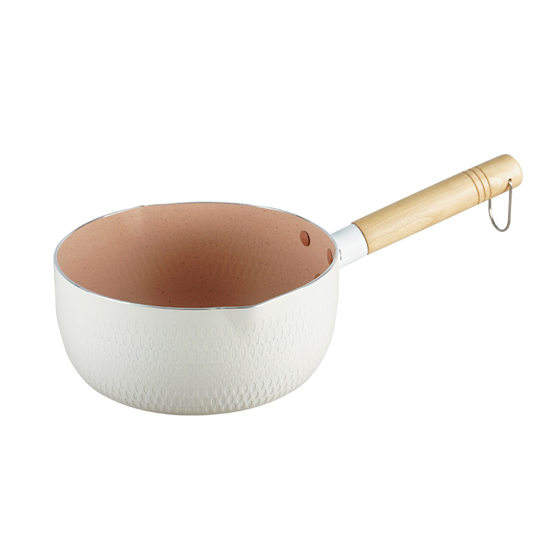 Estilo japonés sartén de nieve compuesto multi-capa inferior sartén antiadherente olla de fideos instantáneos cocina de inducción fondo plano pequeña olla de sopa olla de leche de piedra maifan