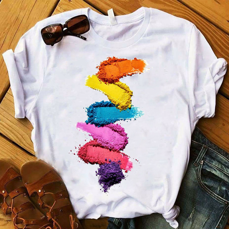 watercolor Nail Polish 2020 AliExpress European and American Nail Polish bottle women's T-shirt ins tide