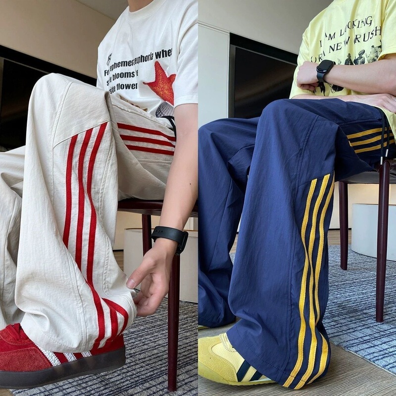 Men's workwear casual pants, men's light luxury high-end outdoor pants, men's long sports pants with contrasting color diagonal stitching