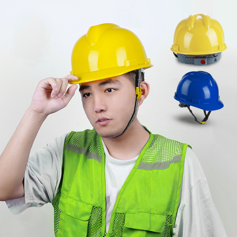 Casco de construcción personalizado impresión LOGO líder engrosado ABS certificación de ingeniería eléctrica casco de verano