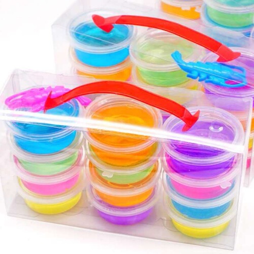12-color crystal mud, cherry blossom jelly foaming glue box, transparent children's colored mud toy
