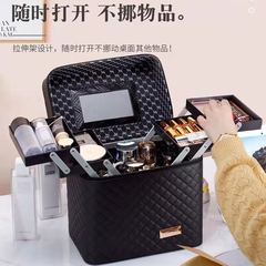 Portable makeup bag large capacity travel makeup box multi-function shoulder carry multi-layer desktop cosmetic storage box wholesale