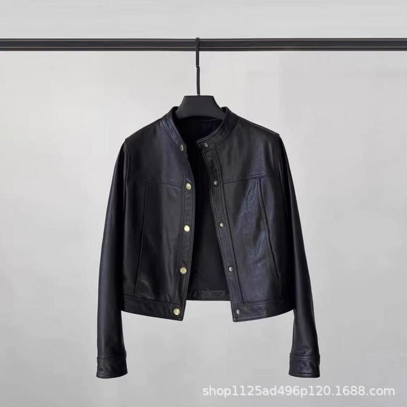 复古短款立领机车服外套女2025春秋新款女士工装皮夹克皮上衣外套|undefined