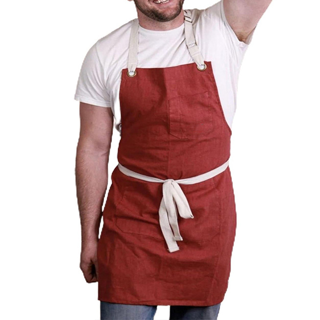 Amazon Algodón, lino, ramio, arte, abanico delantal, cocina casera coreana, comedor, té con leche, tienda, ropa de trabajo, delantal