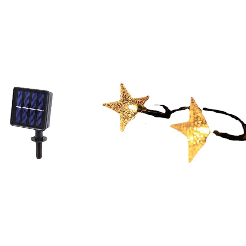 Transfronterizo Taobao luz solar cadena LED estrella luz Navidad vacaciones cumpleaños jardín decorativo luz al aire libre color luz cadena
