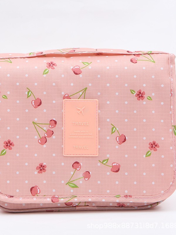 Bolsa de Aseo con Gancho de Poliéster Impermeable y Portátil para Viajes