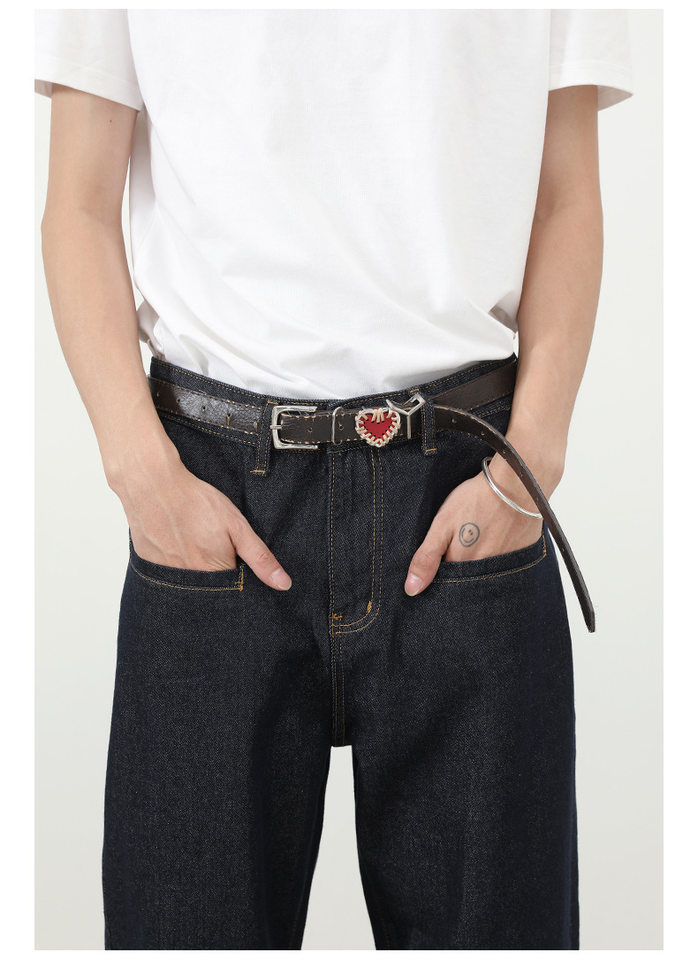 Quần jean nam ống rộng dáng suông có túi kiểu Hàn Quốc — Denim đen, màu xanh denim chi tiết 8