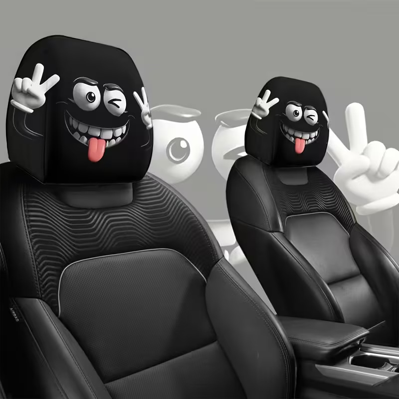 Printed Car Headrest Covers, Customizable with Labels and Image Production, Temu Amazon Cross-Border Hot-Selling Universal Cover