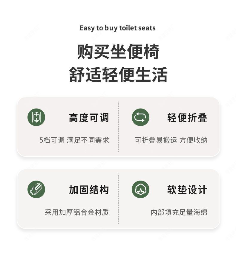 Elderly and pregnant women's toilet, household mobile toilet, bathroom anti-slip chair, reinforced foldable anti-splash toilet chair, sturdy Item Picture