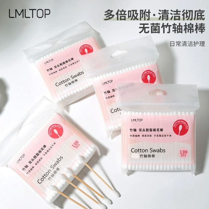 Ramila hisopos de algodón de limpieza desechables 300 piezas de doble cabeza espiral puntiaguda hisopos de algodón al por mayor