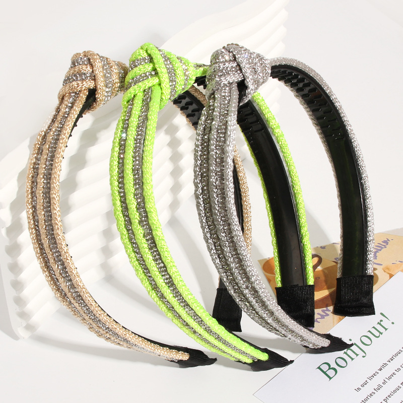 Fashion Stripe Cloth Rhinestone Hair Band 1 Piece display picture 6