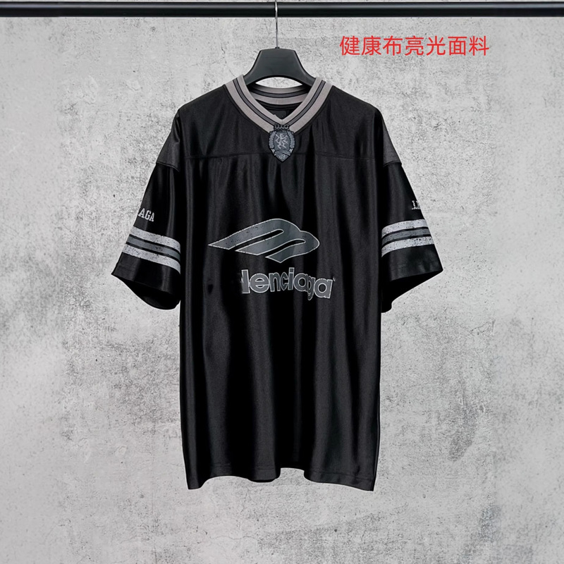 Paris B Brand High-End Version 2026 New Classic Logo Letter 3B Silhouette V-Neck Printed Oversized Loose Short-Sleeve T-Shirt Paris B Brand High-End Version 2026 New Classic Logo Letter 3B Silhouette V-Neck Printed Oversized Loose Short-Sleeve T-Shirt