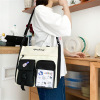 Fashionable capacious one-shoulder bag, shopping bag, fresh cloth bag, Korean style, for students