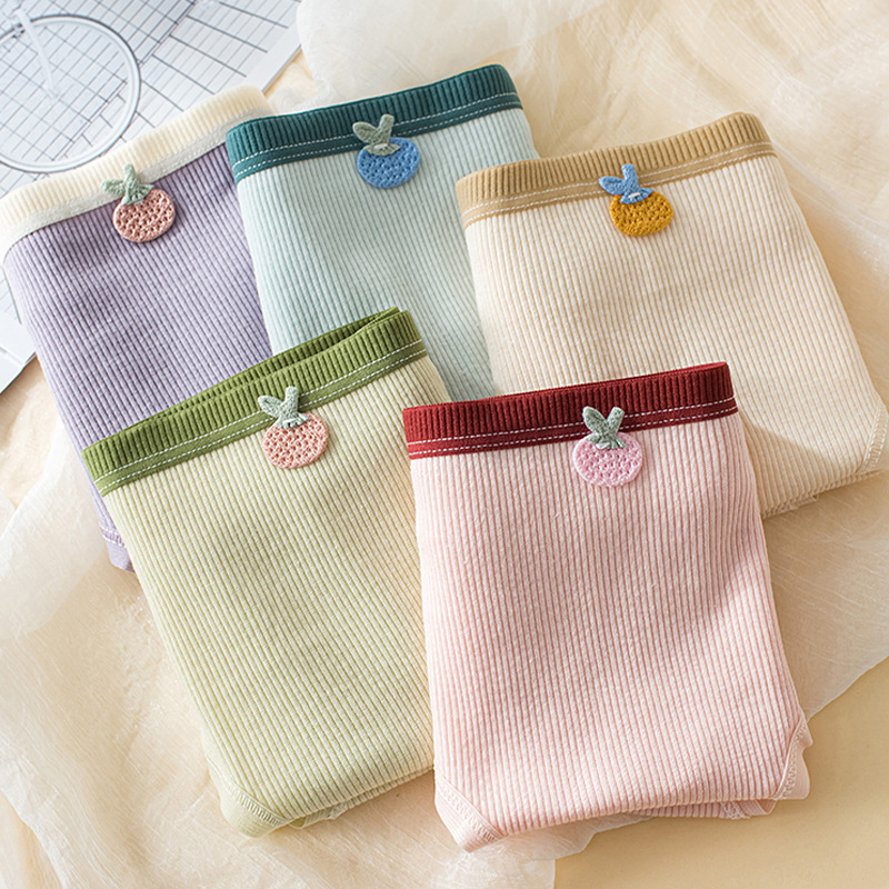 Fábrica al por mayor ropa interior de verano de las mujeres de algodón antibacteriano transpirable ropa interior de niña delgada sin costuras de cintura media triángulo ropa interior de mujer