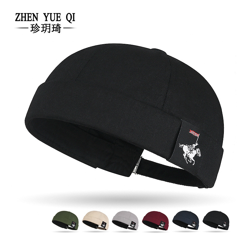 Spring and Autumn New Arrival Sewing Riding Cloth Marked Brimless Floor Hat Men's and Women's Excellent and Elegant and All-match Melon Peel Tang Hat Cross-border