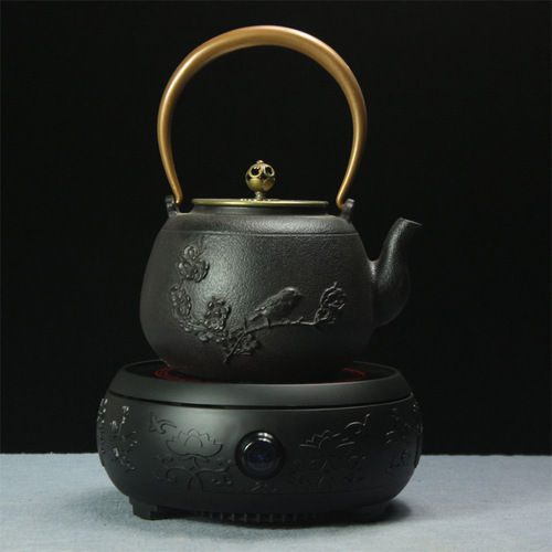 Iron kettle, iron teapot, boiling water, boiling water, making tea, cast iron kettle, health pot, tea set, new Chinese tea room soft decoration, tea ceremony ornaments