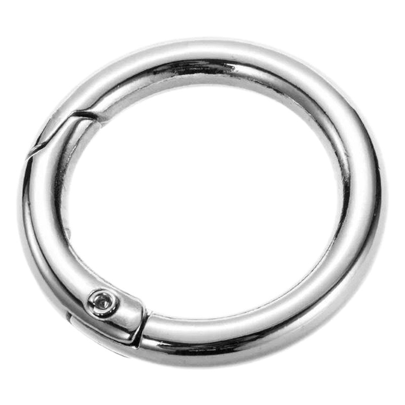 Mosqueteo de metal, anillo de resorte, accesorios de equipaje, anillo abierto, hebilla de conexión de bolsa, llavero colgante de bola de lana