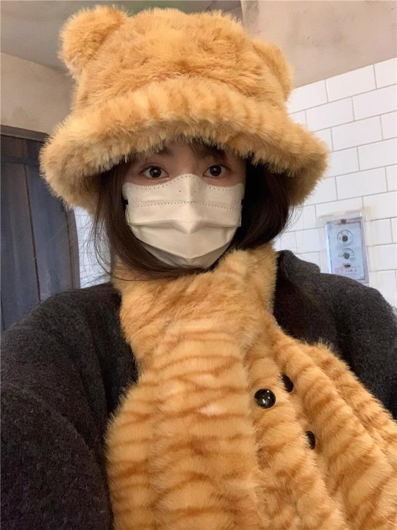 2024 Nuova piccola sciarpa pelosa per donna, autunno e inverno, di alta qualità, caldo collo di tigre, motivo leopardato_voghion.com