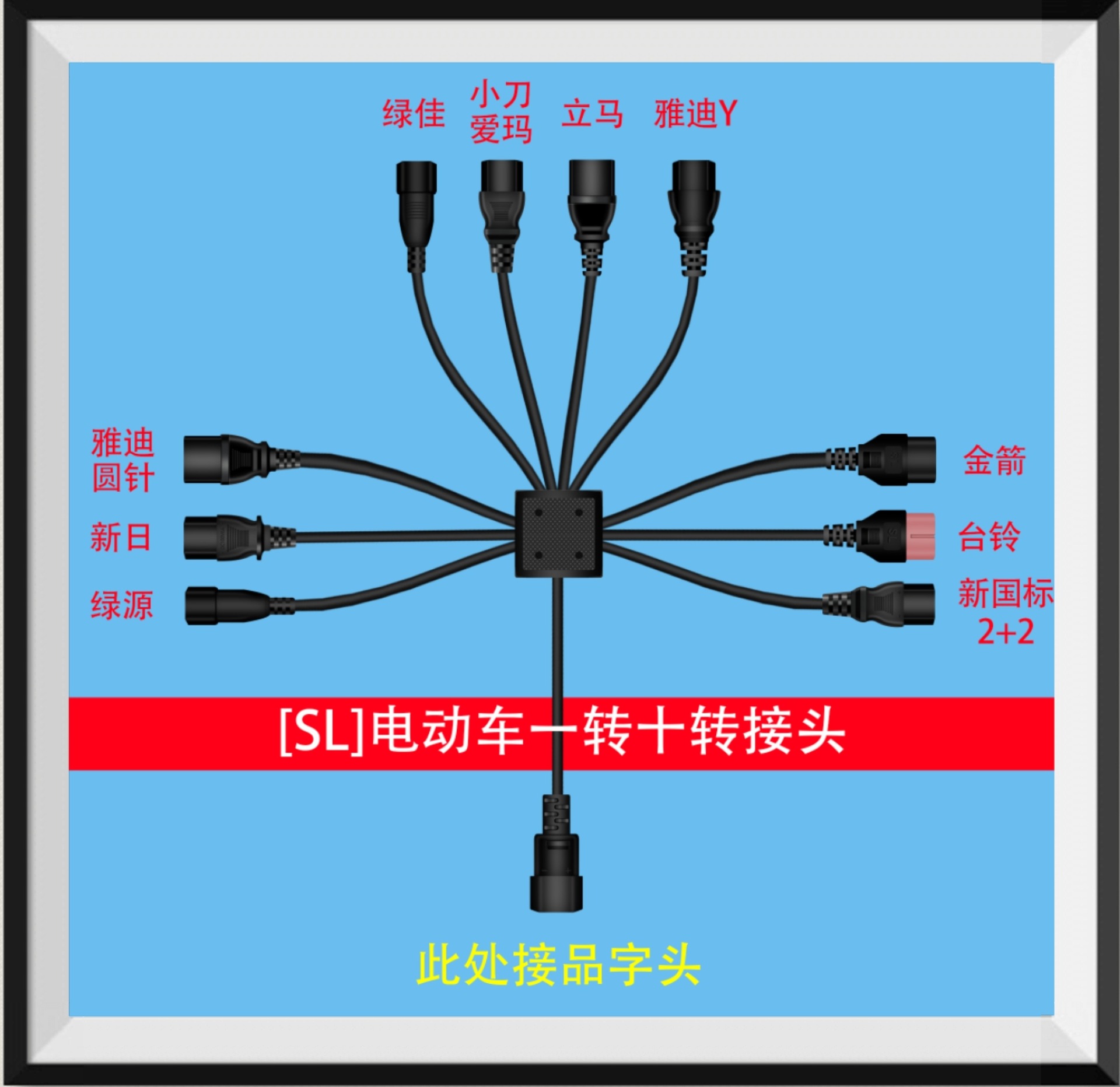 Electric Vehicle Fast Charging Station Conversion Head One to Ten Conversion Line New National Standard 2+2 Yadi Emma Bell Knife