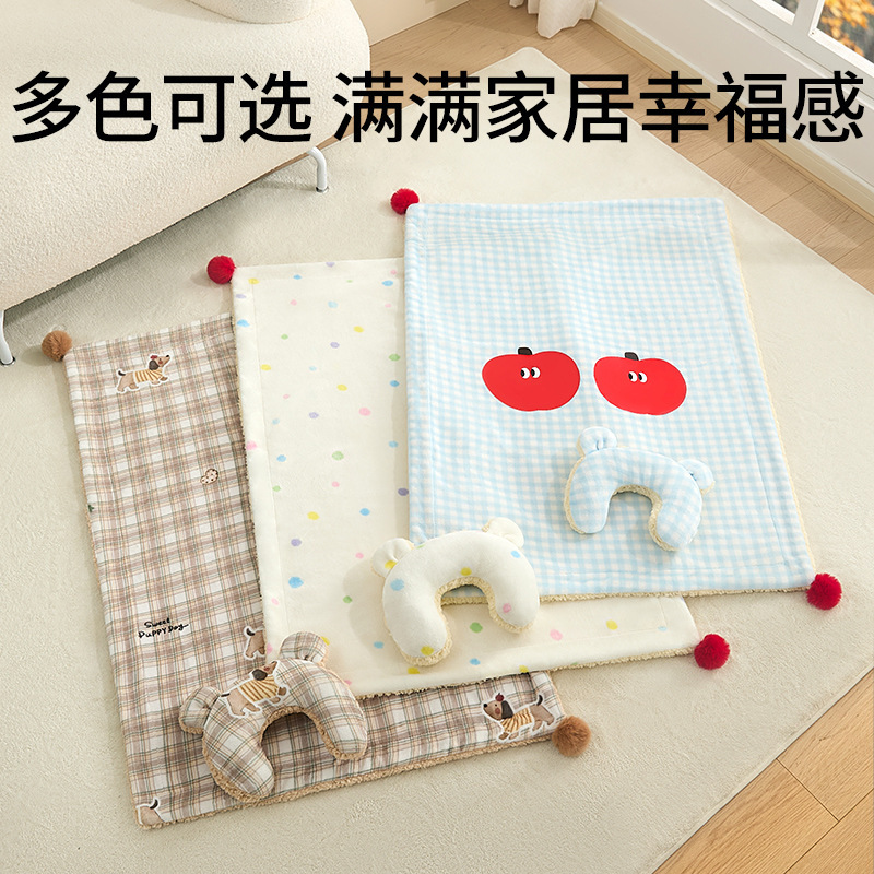 新款秋冬保暖宠物毛毯狗毯子狗窝垫子狗狗被子猫咪枕头宠睡垫批发|undefined