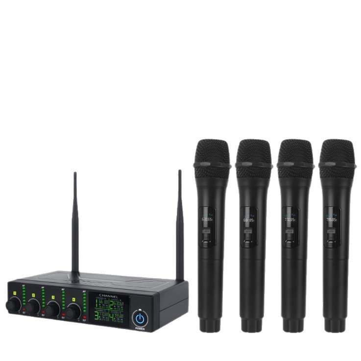 Nuevo micrófono inalámbrico de comercio exterior transfronterizo, un arrastrador y cuatro KTV, escenario especial para conferencias, micrófono de karaoke doméstico