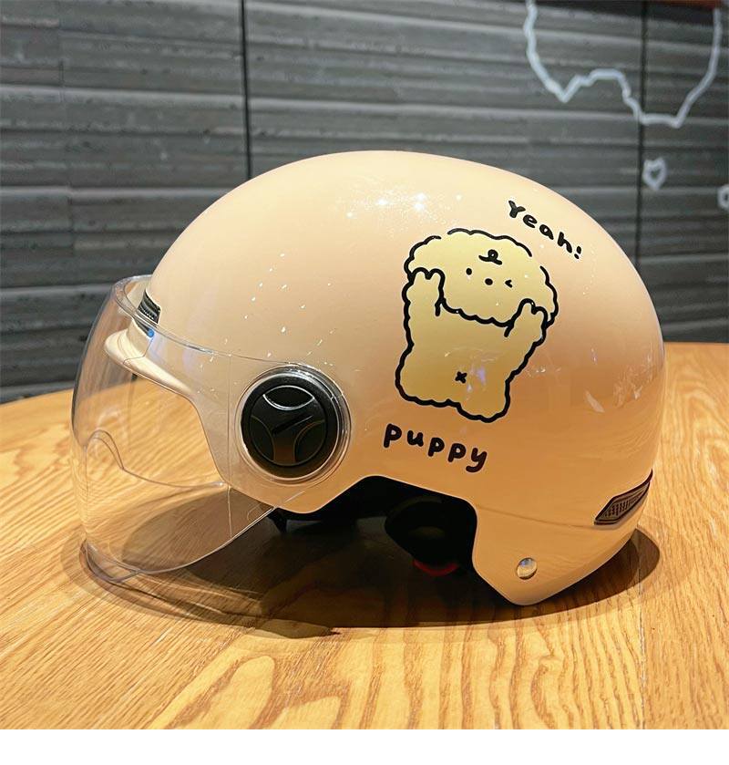 Biyie Puppy Electric Scooter Helmet New National Standard 3C Certified Motorcycle Helmet Female Model Cute Electric Scooter Sun Protection