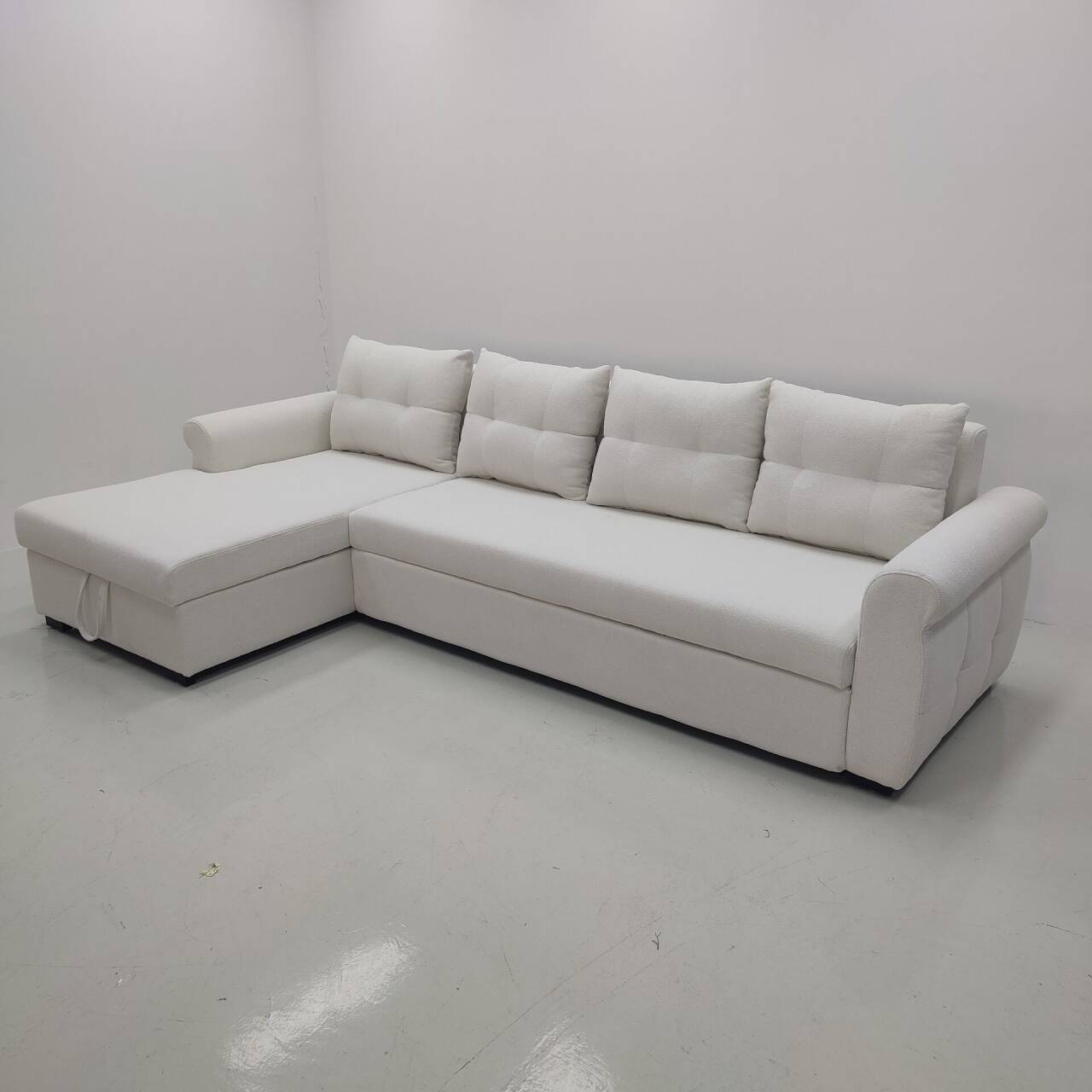 Moderno simple multifuncional esponja cama sofá puede almacenar hogares pequeños y medianos en forma de L esquina sala de estar sofá de doble propósito