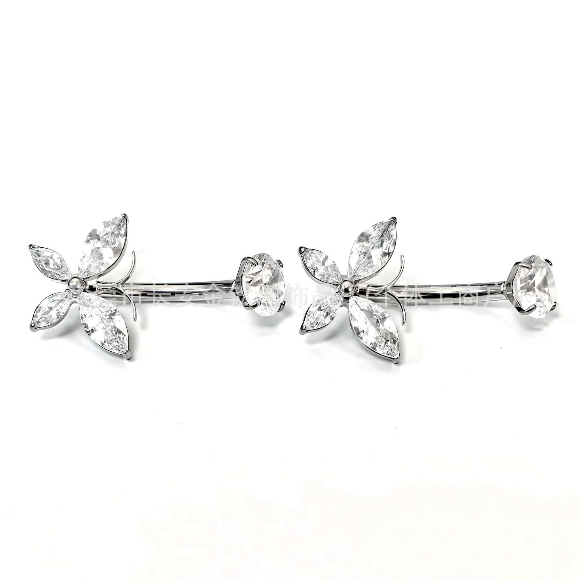 F136 Titanium Internal Thread Tentacle Butterfly Zircon Navel Ring G23 Titanium Alloy Body Piercing Jewelry detail image 4