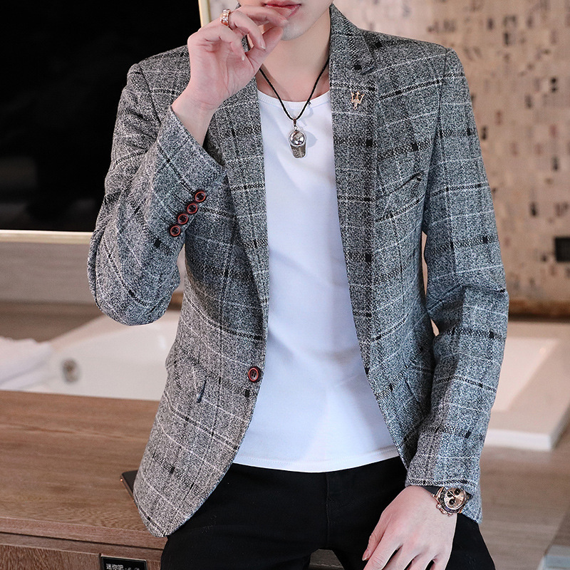 Cross-Border Exclusive Supply of Men's Suits, New Spring and Autumn Korean Style Slim-Fit Casual Blazers for Young Men, Single Jacket Wholesale Cross-Border Exclusive Supply of Men's Suits, New Spring and Autumn Korean Style Slim-Fit Casual Blazers for Young Men, Single Jacket Wholesale