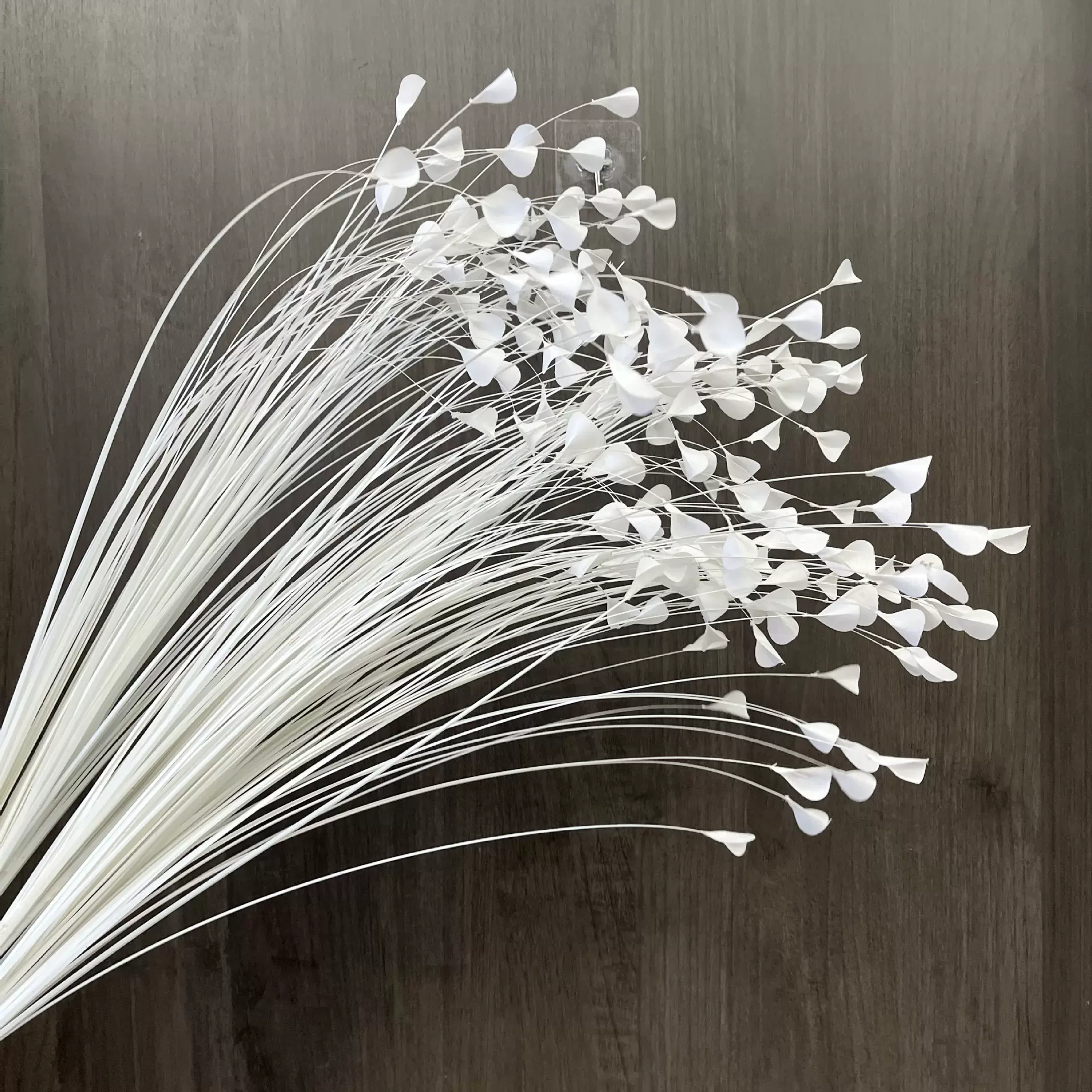 仿真20头孔雀草白色花杆 婚礼T台布置装饰假花蝴蝶花草长款洋葱草