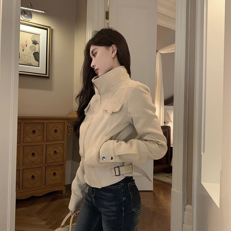 美式复古麂皮绒短款机车外套女2025早秋新款时尚港风上衣夹克潮|undefined