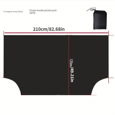 Car snow shield anti-frost anti-freeze anti-snow cover black - silver-coated-cloth-6-magnet-snow-shield