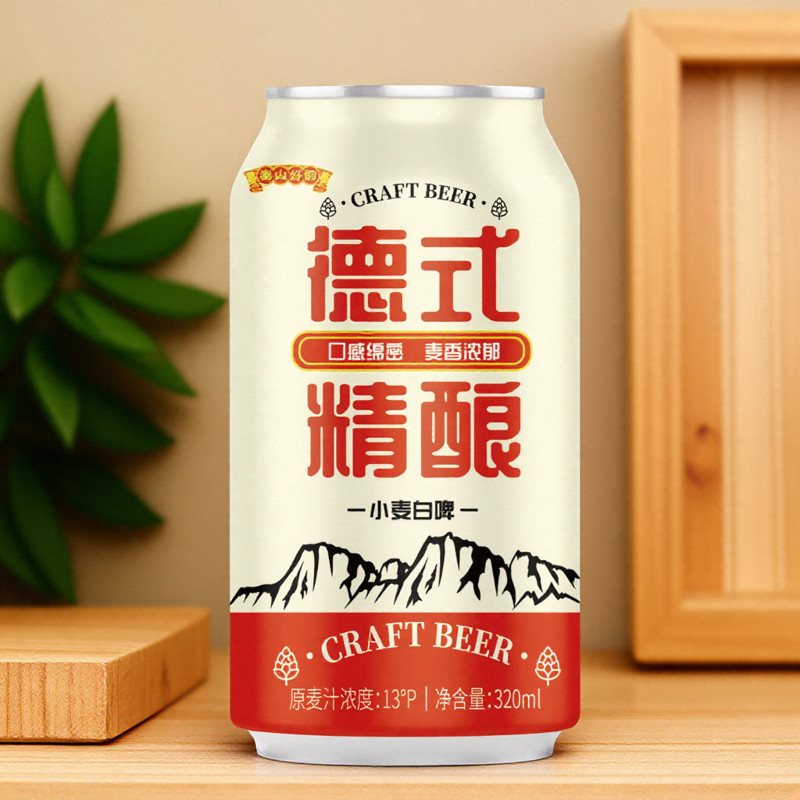 生麦汁濃度13 ° P泰山好雲 ドイツクラフトビール 小麦白ビール 320ml×24缶/箱 ピューレ|undefined
