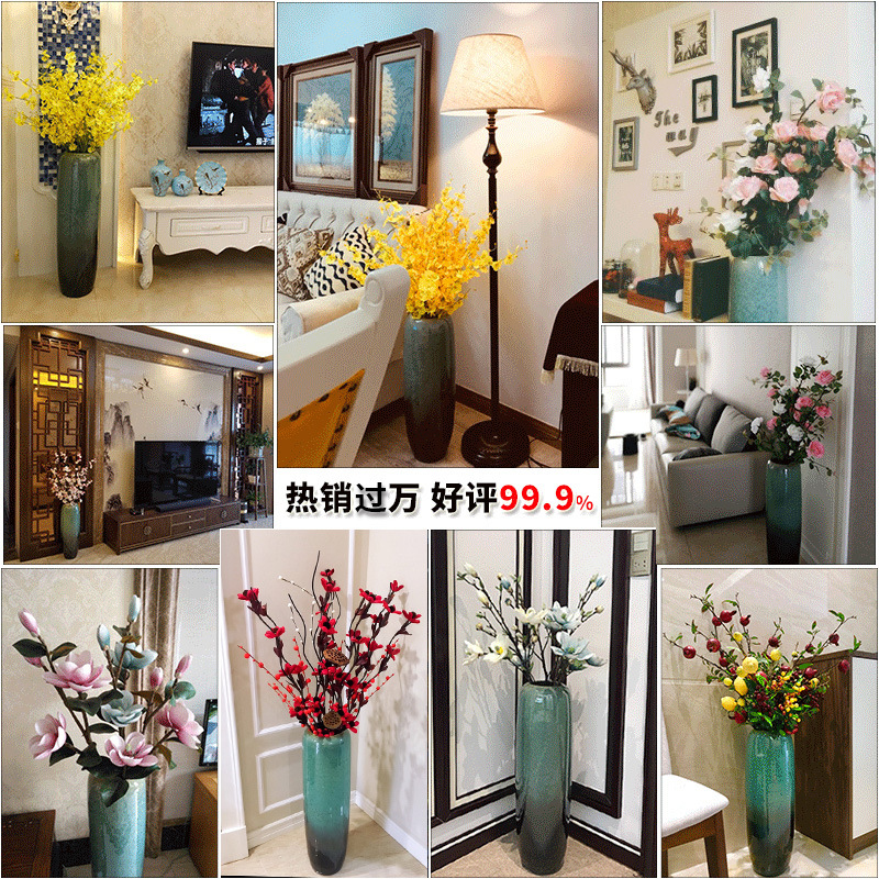 Large vase flower arrangement living room landing ornament large…