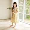 Summer children's skirt, fresh dress, suitable for teen, with short sleeve, Korean style, flowered